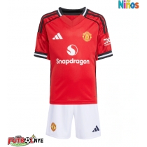 Camiseta Manchester United Primera Equipación para niños 2025-26 manga corta (+ pantalones cortos)